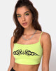 Afbeelding van Kini Crop Top in Groen met Zwarte Tribal Opdruk