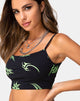 Afbeelding van Kini Top in Zwart met Tribal Herhaling