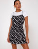 Afbeelding van Kinley Slip Dress in 90s Daisy Zwart-Wit