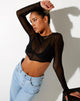 Afbeelding van Kisel Crop Top in Mesh Zwart
