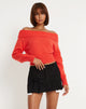 Afbeelding van Koriya Bardot Top in Rood