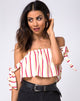 Afbeelding van Kroes Crop Top in 70s Ivory Vertical Stripe