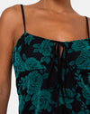 Romantische rozenvlok groenblauw