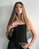 Afbeelding van Kyana Corset Top in Zwart met Witte Stiksels
