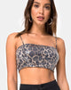 Afbeelding van Kylie Crop Top in Luipaard Clear Sequin