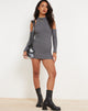 Afbeelding van Kyoka Mini jurk met lange mouwen in Bubble Charcoal