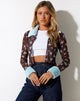 Afbeelding van Lamaya Cardi in Femme Floral Blauw en Bruin
