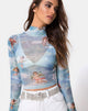 Afbeelding van Lara Crop Top in Angel Sky Blue Mesh