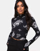 Afbeelding van Lara Crop Top in Black Dragon