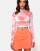 Afbeelding van Lara Net Gewatteerde Top in Roze Tye Dye