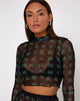 Afbeelding van Laria Top in Hidden Charm Zwart en Pepermunt