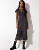 Afbeelding van Larin Midi Dress in Dark Base Floral Zwart