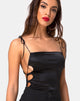 Afbeelding van Lati Laced Up Bodice in Satijn Zwart