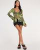 Afbeelding van Leony Cardi in Mesh Cheetah Green