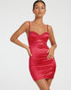 Afbeelding van Lesty Mini Dress in Rood met Rood Kant
