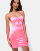 Afbeelding van Leta Bodycon Jurk in Satijn Fluro Roze