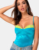 Afbeelding van Letta Bodice in Aqua met Lime Lace