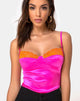 Afbeelding van Letta Bodice in Roze met Oranje Kant