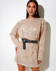 Afbeelding van Liama jurk in Drape lovertjes licht goud