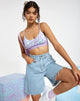 Afbeelding van Motel X Barbara Kristoffersen Lian Crop Top in Knit Jagged Swirl Lavendel en Mint