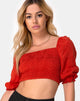 Afbeelding van Lilian Crop Top in Satin Rose Rust