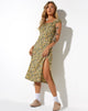 Afbeelding van Lona Midi Dress in Lente Ditsy Yellow