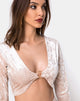 Afbeelding van Lorya Crop Top in Crème Crushed Velvet