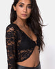 Afbeelding van Lorya Crop Top in Kant Zwart