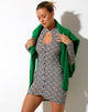 Afbeelding van Luder Mini Dress in Optic Square Zwart en Wit