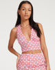 Afbeelding van Nanda Crop Top in Apple Check Blush Red