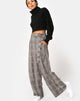 Afbeelding van Majustie broek met hoge taille in geruit grijs