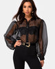 Afbeelding van Makiza top in zwart organza