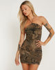 Afbeelding van Maliga Mini jurk met halterhals in Cheetah Bruin