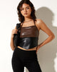 Afbeelding van Manipa Crop Top in PU Bittere Chocolade