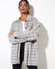 Afbeelding van Marcel Overhemd in Klein Geruit Wit Blauw Tan