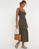 Afbeelding van Marisol Maxi Dress in Ditsy Floral Bronze