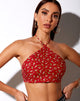 Afbeelding van Maudy Crop Top in Falling For You Bloemig Rood