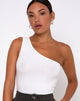 Afbeelding van Medi One Shoulder Top in Ivoor