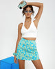 Afbeelding van Motel X Barbara Kristoffersen Pelmo Mini Rok in Retro Daisy Blauw