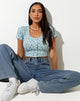 Afbeelding van Mieye Crop Top in Pretty Petal Green