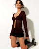 Afbeelding van Mila Cardi in gebreide bittere chocolade