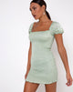 Afbeelding van Milina Mini jurk in gehamerd satijn Seafoam