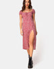 Afbeelding van Milla Jurk in Ditsy Rose Rood Zilver