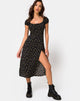 Afbeelding van Milla Midi Dress in Pretty Petal Zwart