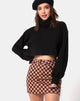 Afbeelding van Mini broomerrok in Checkerboard Tan
