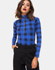 Afbeelding van Molaka Highneck Bodice in Tartan Blue