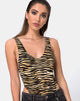 Afbeelding van Molemo Plunge Bodice in Zips Zebra Bruin