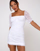 Afbeelding van Mollina Mini Dress in White Daisy Embro White
