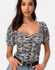 Afbeelding van Monda Crop Top in Klassiek Zebra