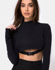 Afbeelding van Monec Crop Top in Zwart Gesp